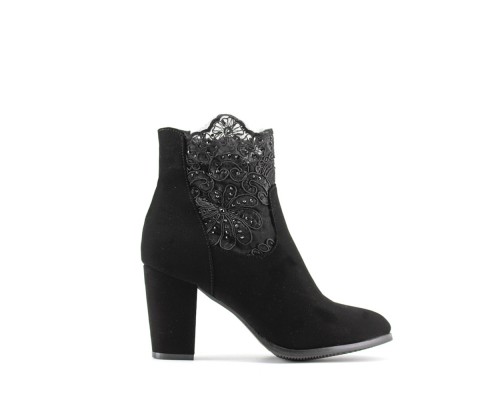 Botin Malla Tacón Ancho